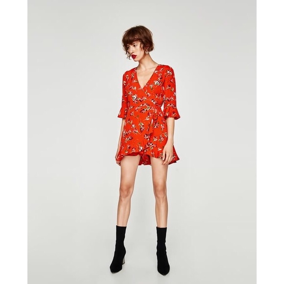 zara red romper